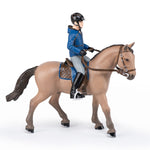 Figurine Cheval de promenade et son cavalier Papo en PVC, Collection chevaux, jouet éducatif idéal pour enfants et collectionneurs