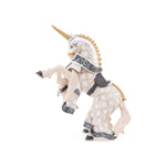 Cheval du Maître des armes cimier licorne Papo en PVC, Collection Médiéval, jouet éducatif idéal pour enfants et collectionneurs
