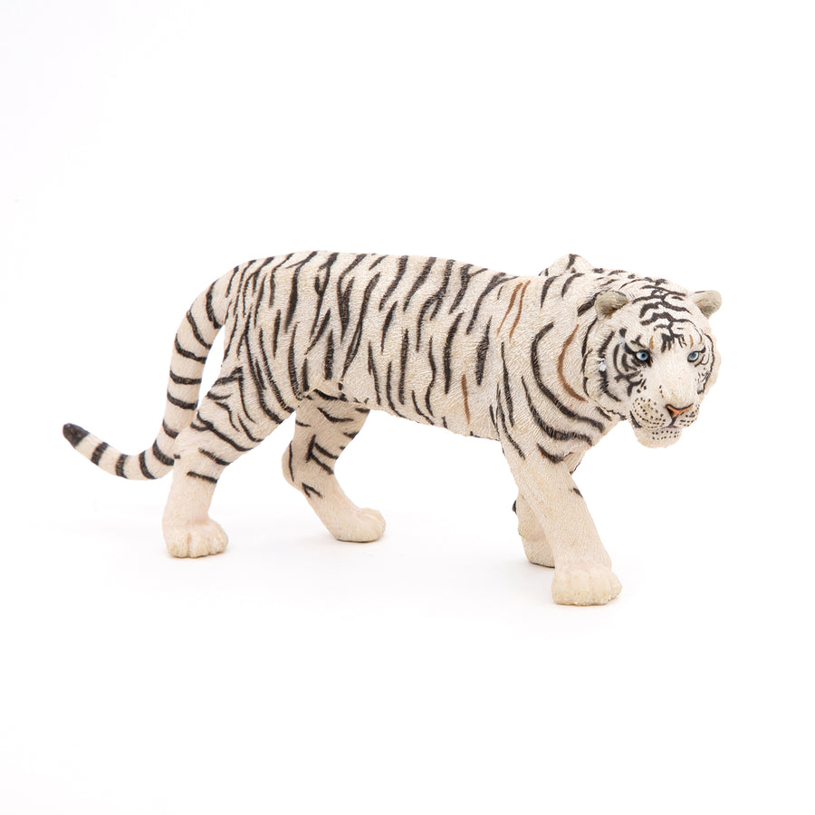 Figurine Tigre blanc Papo en PVC, thème félins, Collection Animaux sauvages, jouet éducatif idéal pour enfants et collectionneurs