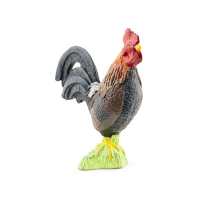 Figurine Coq gaulois Papo en PVC, thème basse-cour, Collection Vie à la ferme, jouet éducatif idéal pour enfants et collectionneurs