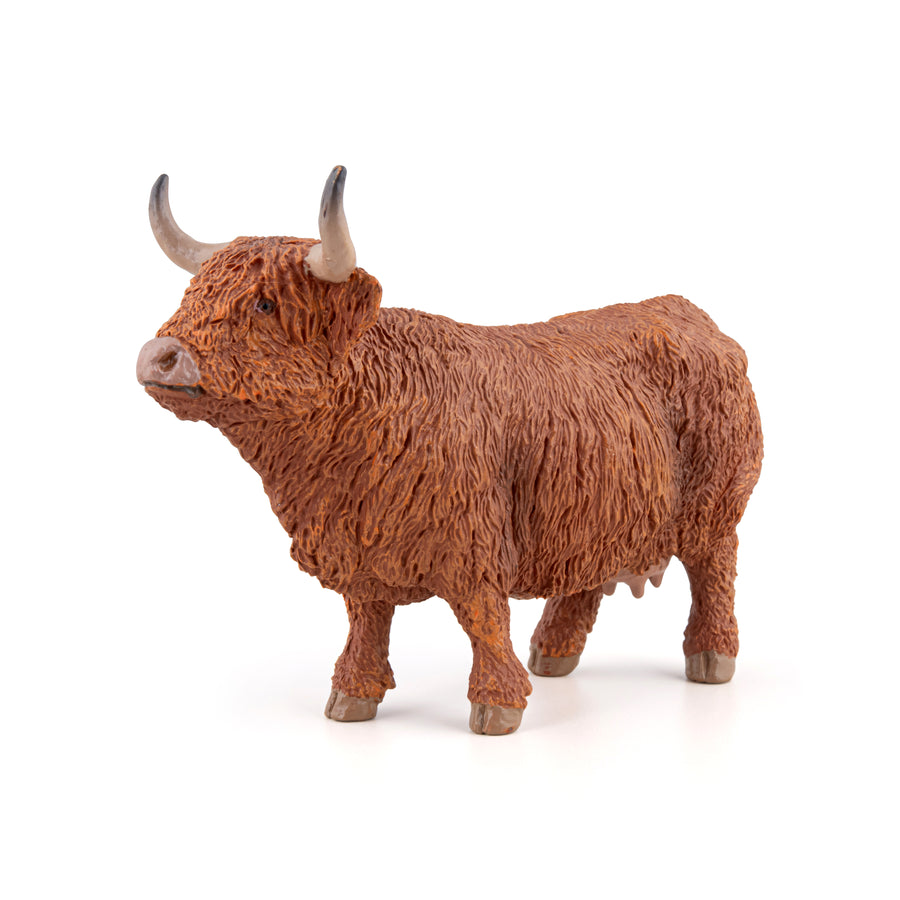 Figurine Vache Highland Papo en PVC, Collection Vie à la ferme, jouet éducatif idéal pour enfants et collectionneurs