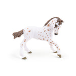 Poulain appaloosa brun Papo en PVC, Collection chevaux, jouet éducatif idéal pour enfants et collectionneurs