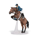Figurine Cheval de saut d'obstacle et son cavalier Papo en PVC, Collection chevaux, jouet éducatif idéal pour enfants et collectionneurs