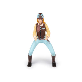 Figurine Cavalière fashion bleue Papo en PVC, Collection chevaux, jouet éducatif idéal pour enfants et collectionneurs