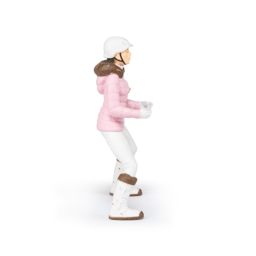 Figurine Cavalière fashion hiver Papo en PVC, Collection chevaux, jouet éducatif idéal pour enfants et collectionneurs